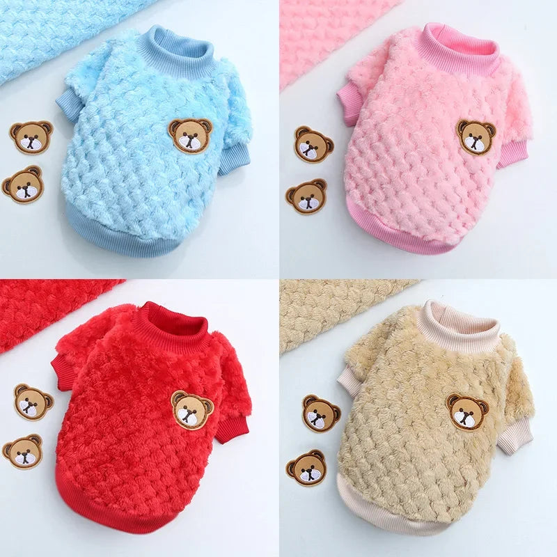 Mjuk Vintertröja i Korallfleece – Varm Pullover för Små Hundar och Katte