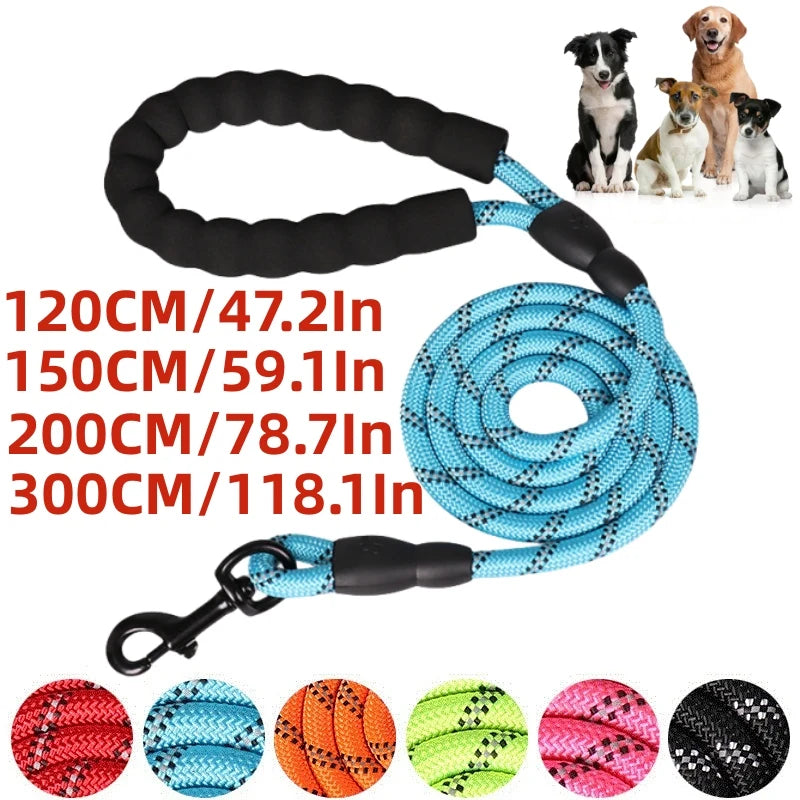 Förstärkt Nylonkoppel med Reflex – Slitstarkt & Bekvämt Hundkoppel i 4 Längder