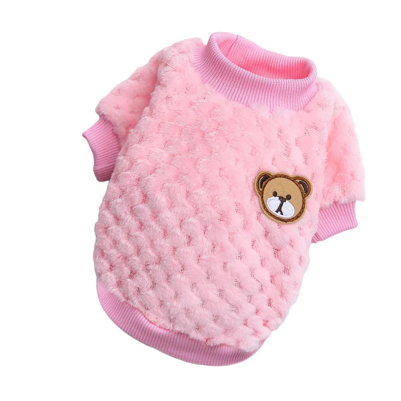 Mjuk Vintertröja i Korallfleece – Varm Pullover för Små Hundar och Katte