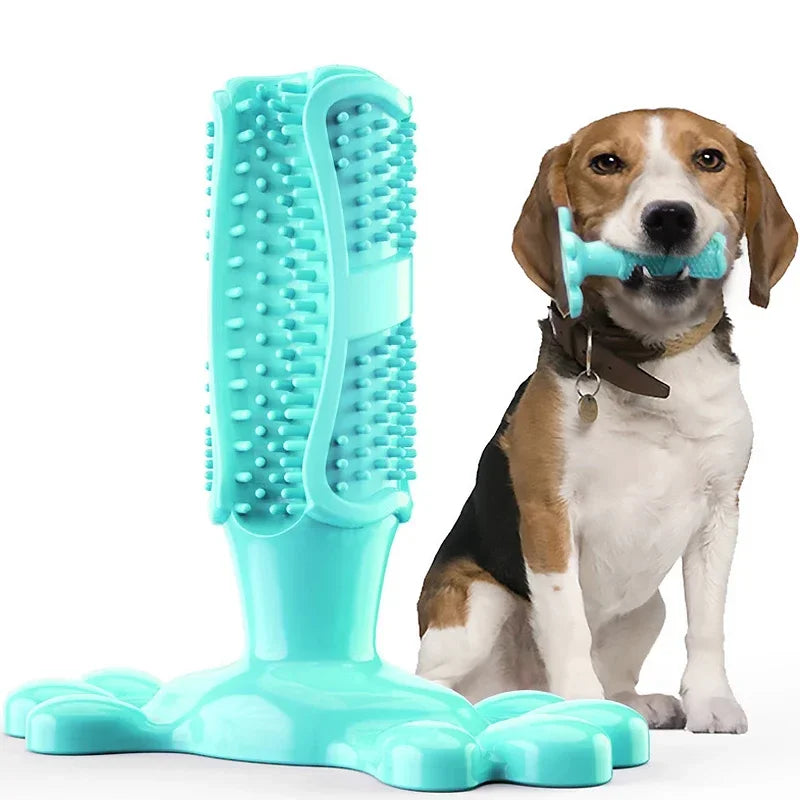 Interaktiv Tuggleksak för Hund – Tandborstleksak i Gummi med Godisdispenser