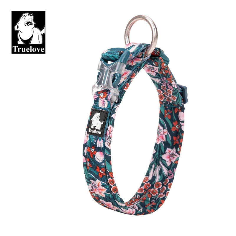 Blommigt och Vadderat Hundhalsband – Stilrent, Slitstarkt och Bekvämt