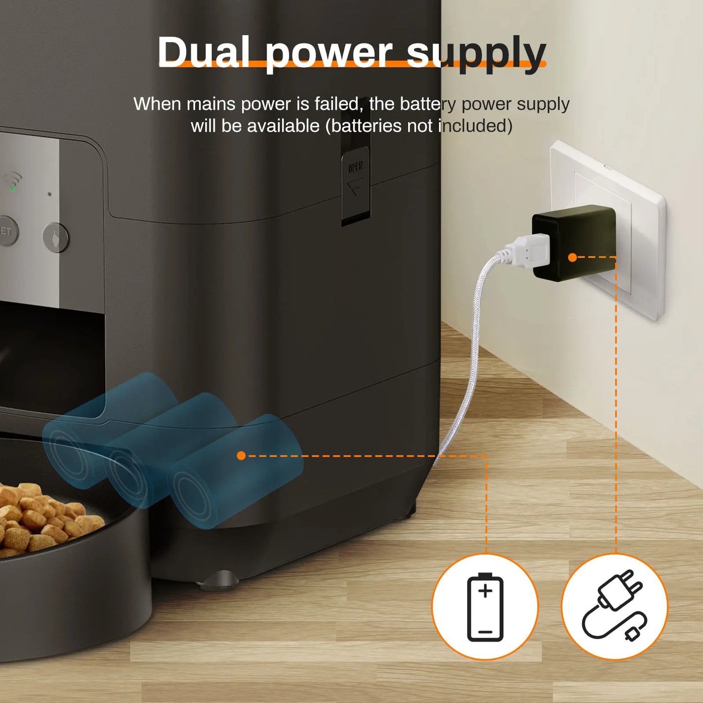 Smart Automatisk Matare för Katt & Hund – Tidsinställning, Portionskontroll & Dubbel Skål