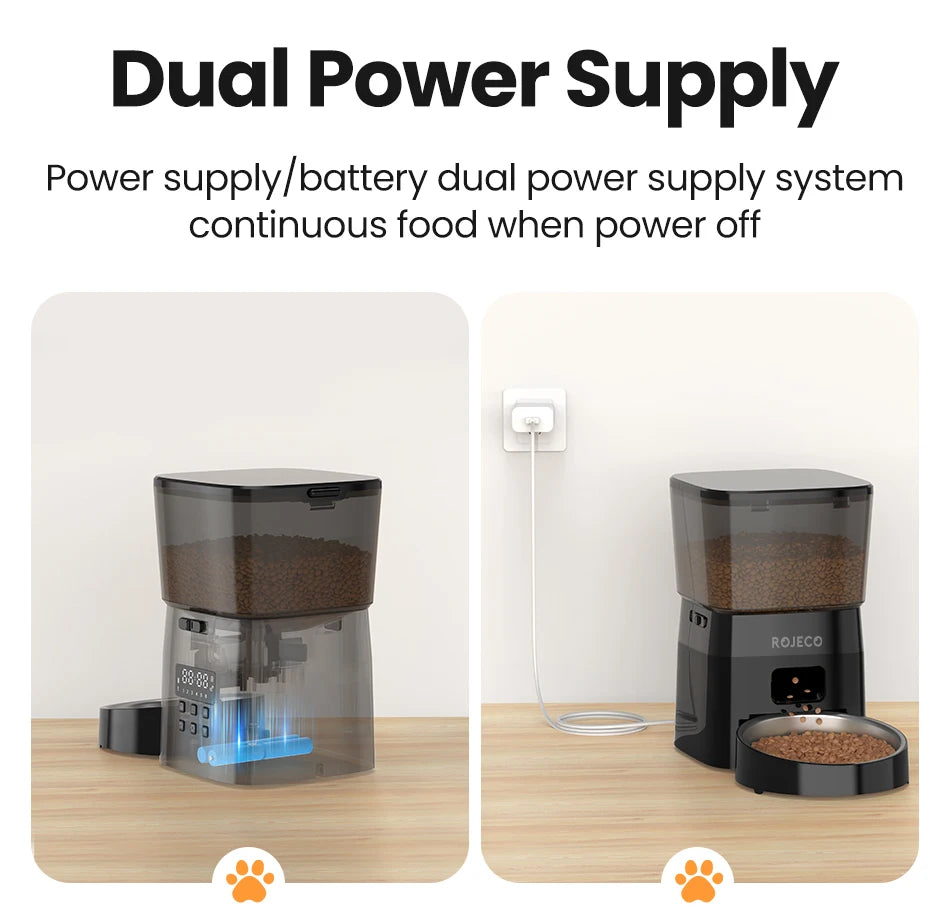 Schemalagd Automatisk Foderautomat med LCD-display – Torrfoderdispenser för Katt & Hund