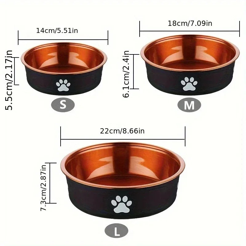 Anti-Glid Matskål i Rostfritt Stål för Hund och Katt