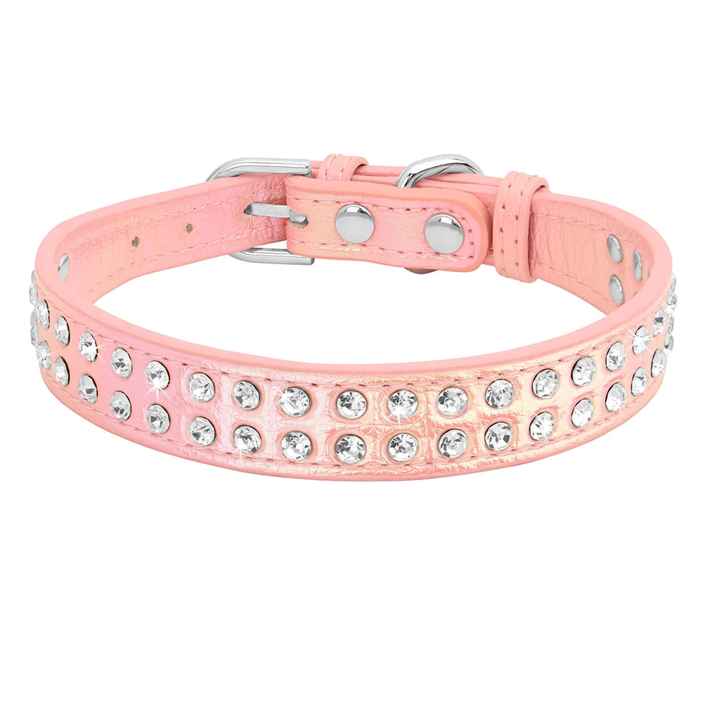 Stilrent Halsband med Glittrande Kristaller för Små Hundar och Katter