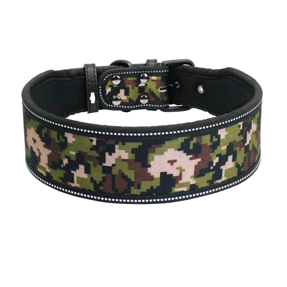 Reflekterande och Mönstrat Nylonhalsband för Medelstora och Stora Hundar
