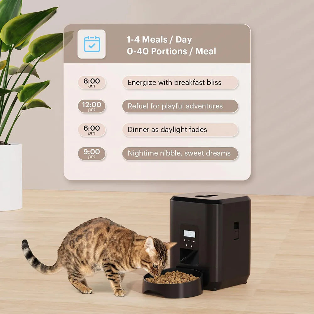 Smart Automatisk Matare för Katt & Hund – Tidsinställning, Portionskontroll & Dubbel Skål