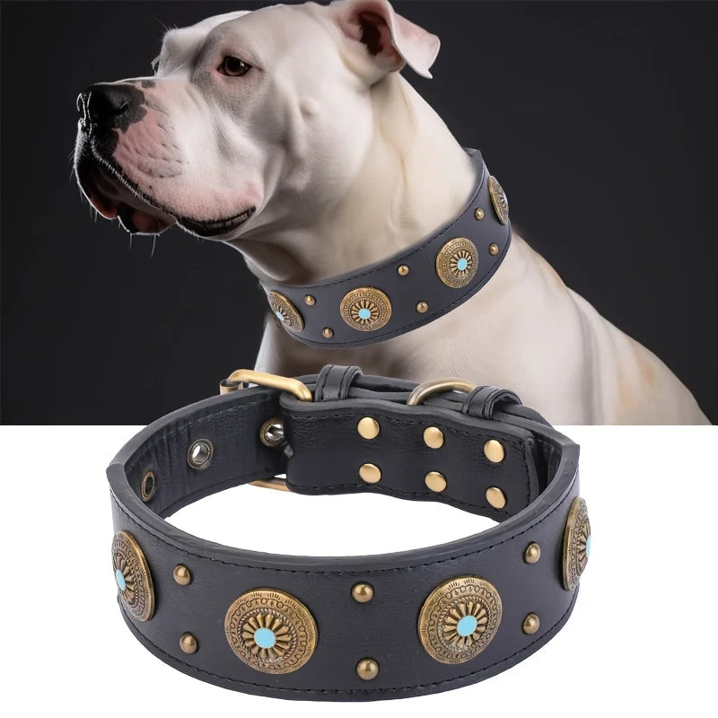 Lyxigt Handgjort Hundhalsband i PU-läder – Robust, Mjukt och Justerbart