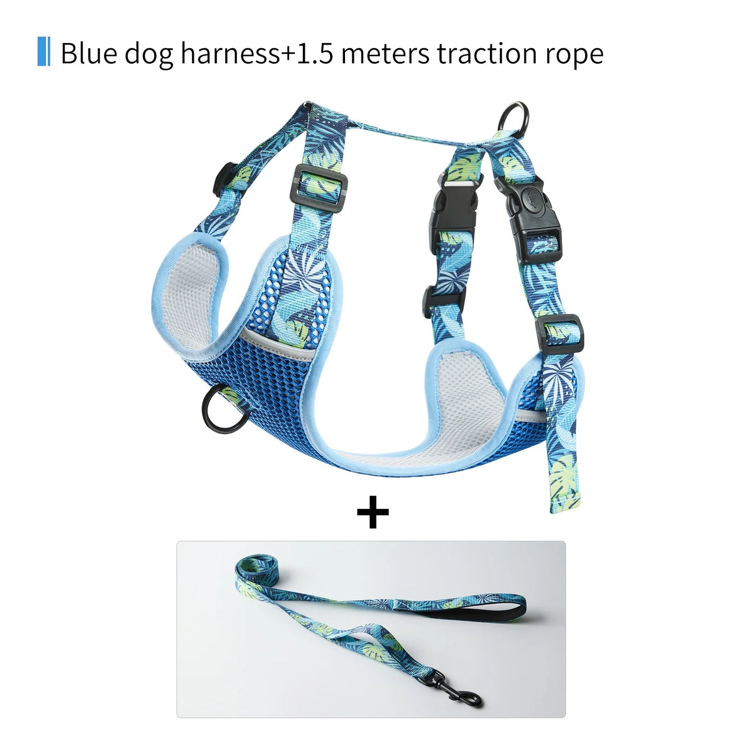 Reflekterande Hundsele med Nättyg – Bekväm & Säker Sele med Matchande Koppel