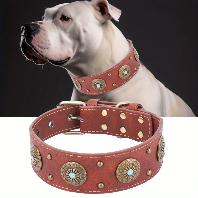 Lyxigt Handgjort Hundhalsband i PU-läder – Robust, Mjukt och Justerbart