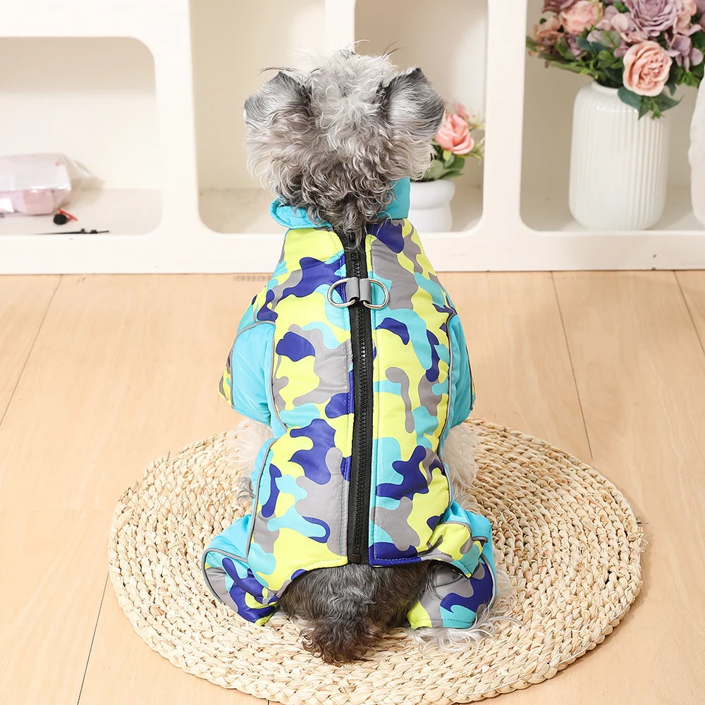 Vinteroverall med D-Ring för Hund & Katt – Varm, Vindtät & Reflekterande för Kalla Promenader