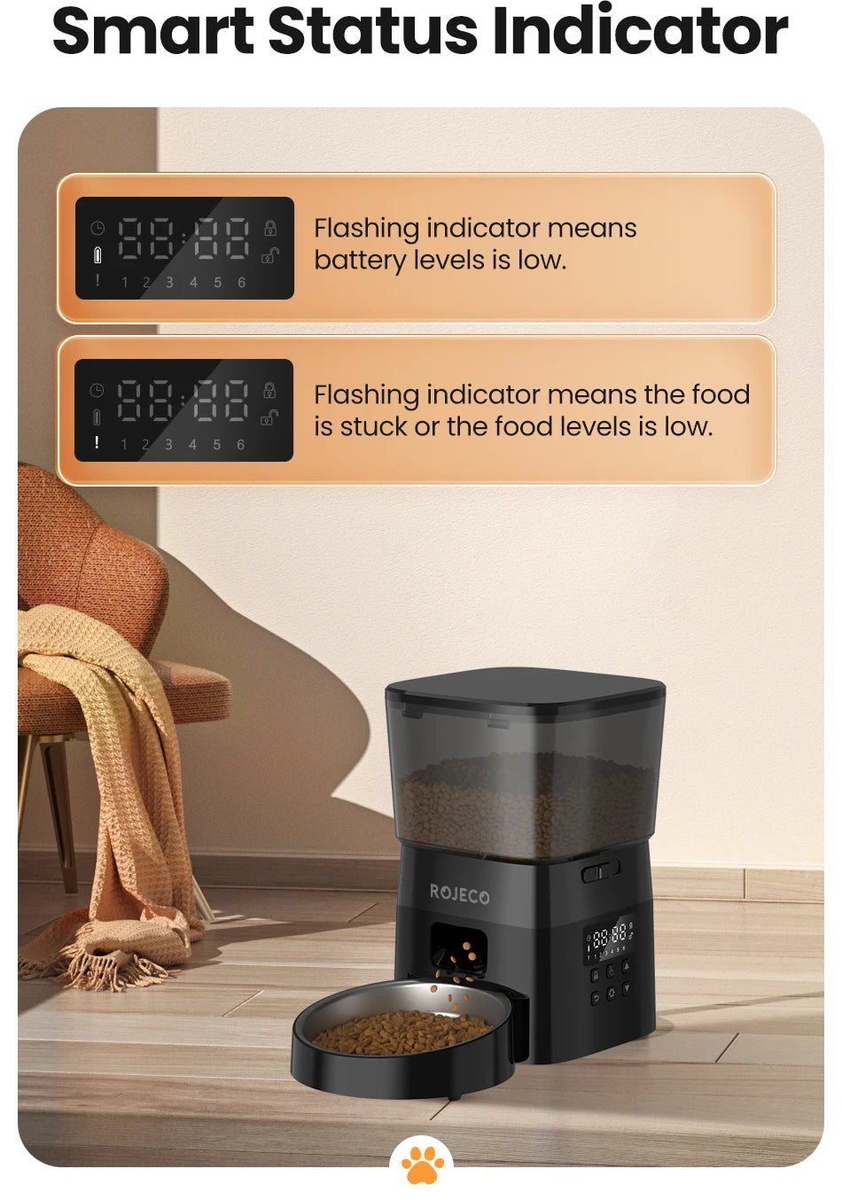 Schemalagd Automatisk Foderautomat med LCD-display – Torrfoderdispenser för Katt & Hund
