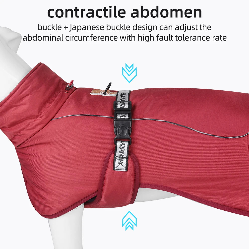 Varmfodrad Hundjacka med Reflex – För Medelstora & Stora Hundar i Kallt Väder