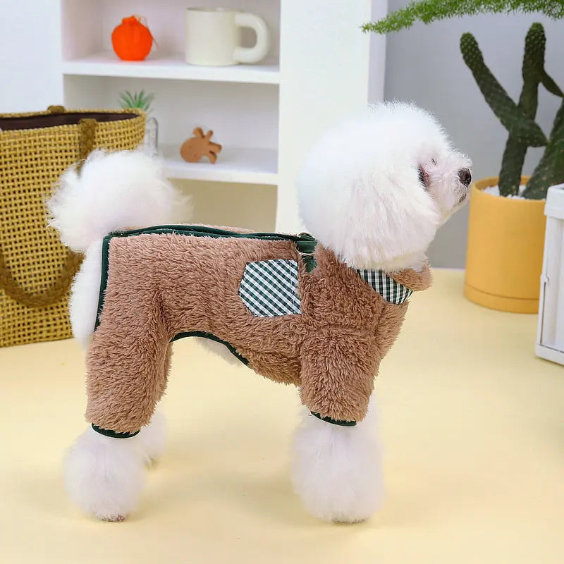 Mysig Flanelloverall för Hund & Katt – Varm Pyjamas för Kalla Dagar