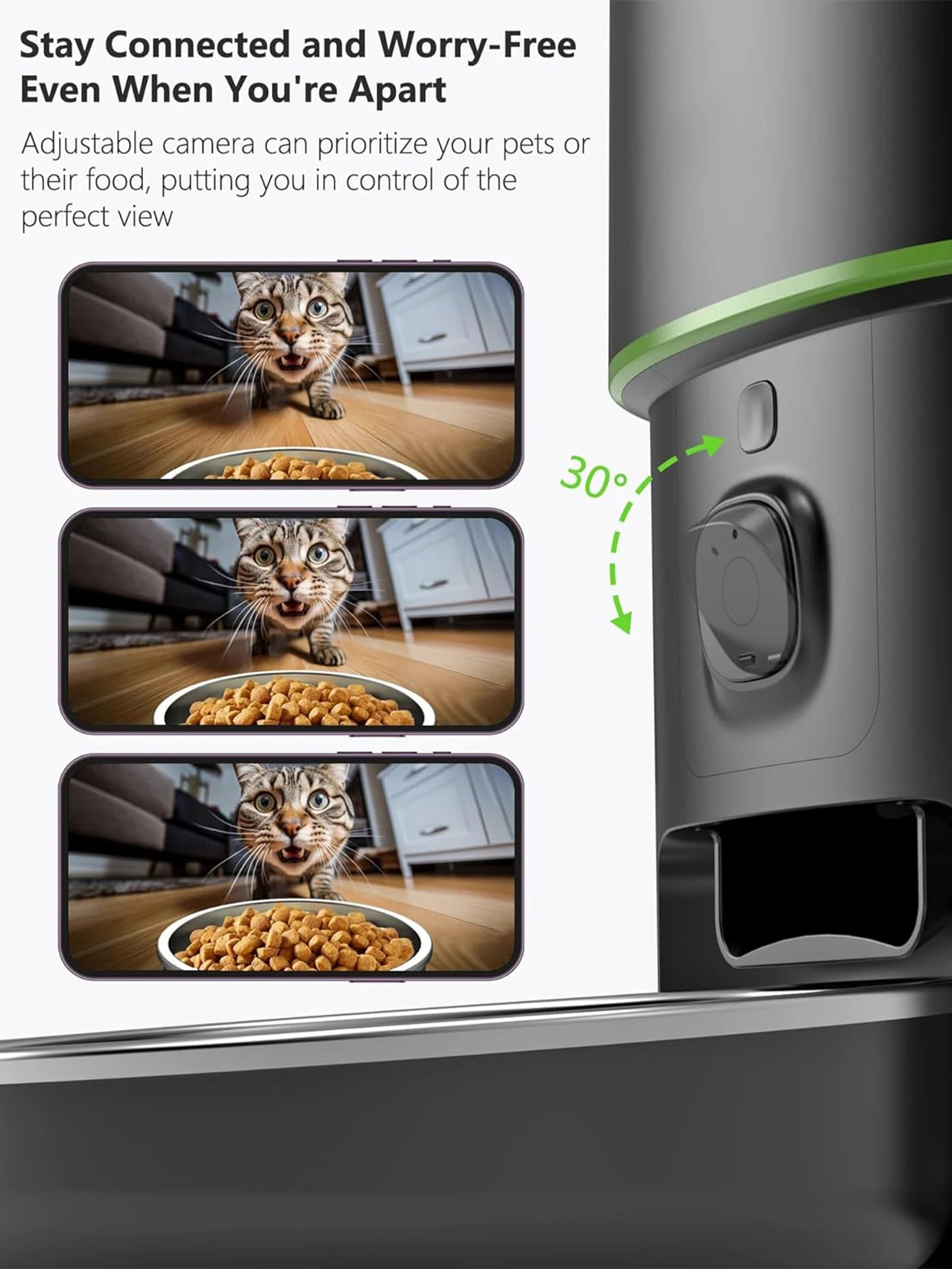 smart automatisk fodermatare med kamera och appstyrning för hund och katt