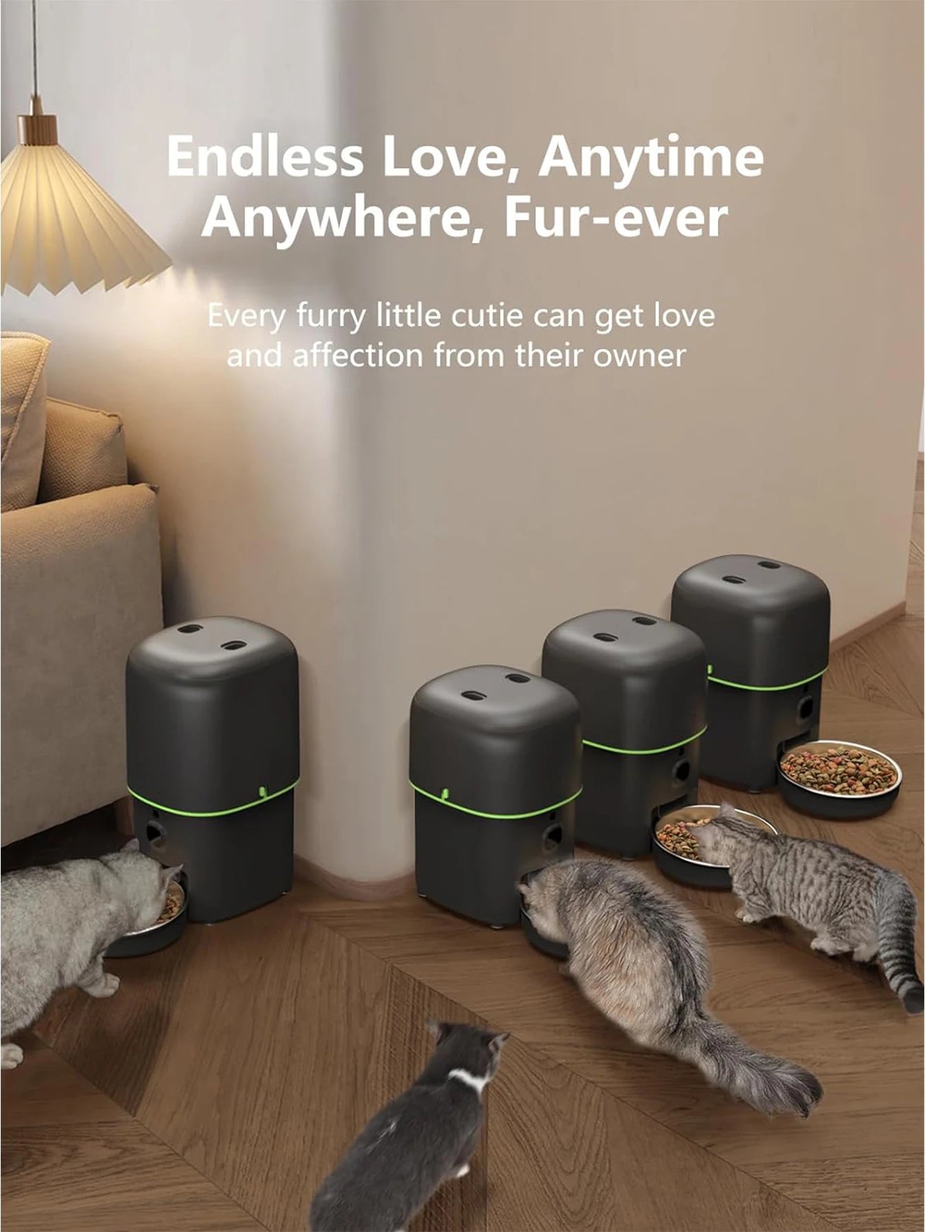 smart automatisk fodermatare med kamera och appstyrning för hund och katt