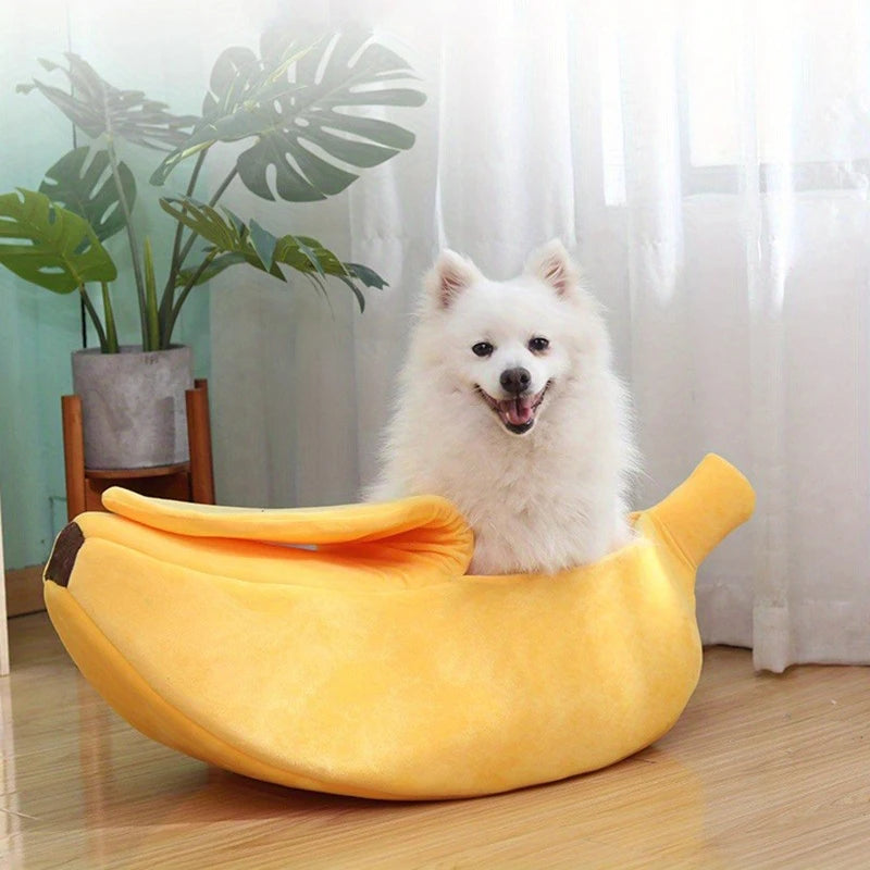 mjuk bananformad djurbädd i manchester för katt och liten hund