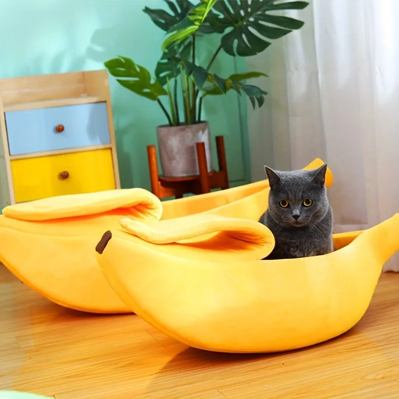 mjuk bananformad djurbädd i manchester för katt och liten hund