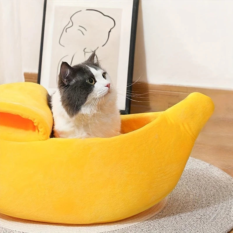 mjuk bananformad djurbädd i manchester för katt och liten hund