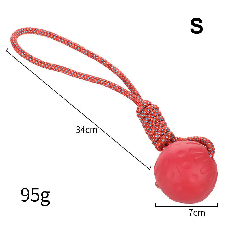 robust solid gummiboll för hundar och apport
