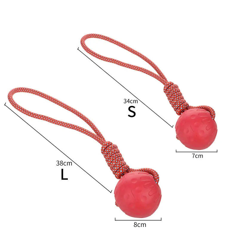 robust solid gummiboll för hundar och apport