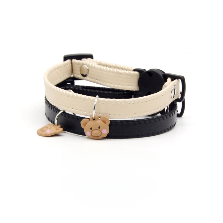 Halsband för Katt & Valp – Justerbart med Säkerhetsspänne & Söt Björndekor
