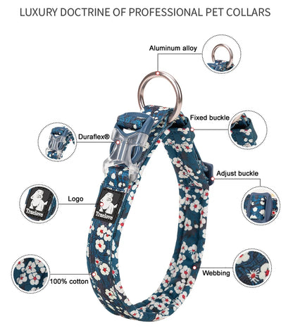 Blommigt och Vadderat Hundhalsband – Stilrent, Slitstarkt och Bekvämt