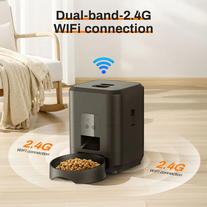Smart Automatisk Matare för Katt & Hund – Tidsinställning, Portionskontroll & Dubbel Skål