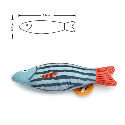 Kattleksak med Kattmynta - Interaktiv Plysch Fisk