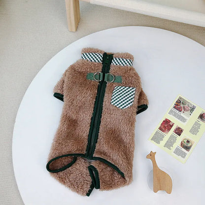 Mysig Flanelloverall för Hund & Katt – Varm Pyjamas för Kalla Dagar
