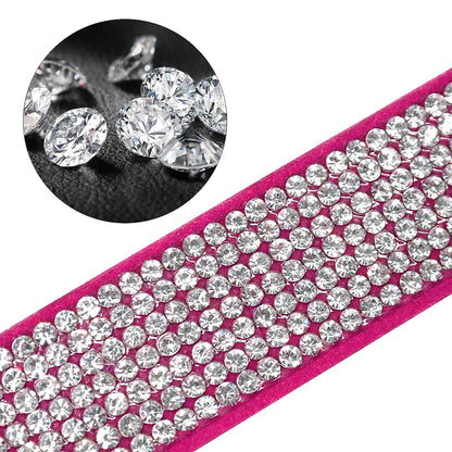Glittrigt Halsband med Strass och Rosett för Små Hundar och Katter