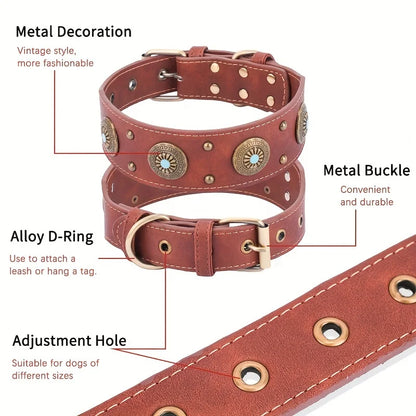 Lyxigt Handgjort Hundhalsband i PU-läder – Robust, Mjukt och Justerbart