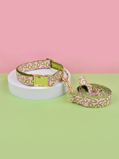 Lyxigt, Färgstarkt Halsband och Koppelset för Små till Stora Hundar – Justerbart, Snabbt att ta På