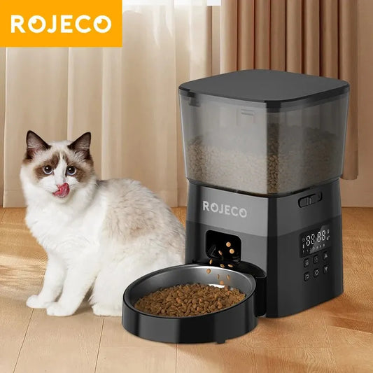 Schemalagd Automatisk Foderautomat med LCD-display – Torrfoderdispenser för Katt & Hund