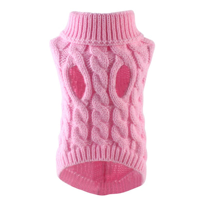 Stickad Vintertröja för Hund & Katt – Mjuk Pullover med Polokrage för Kalla Dagar