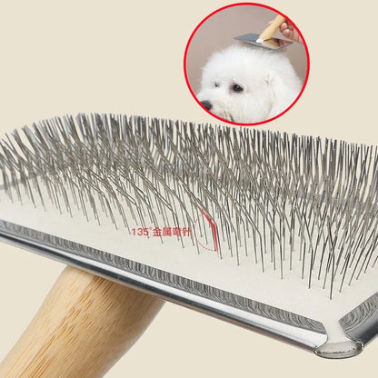Lyxig Träborste för Hund & Katt – Toveredskap & Massage i Elegant Design