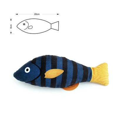 Kattleksak med Kattmynta - Interaktiv Plysch Fisk