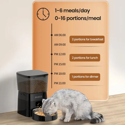Schemalagd Automatisk Foderautomat med LCD-display – Torrfoderdispenser för Katt & Hund