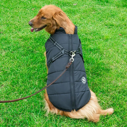 Vattentät Vinterjacka till Hund med Integrerad Sele – Varm, Bekväm och Justerbar