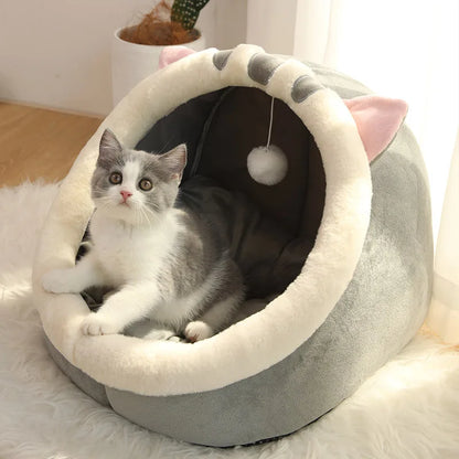 Mjuk och Trygg Kattsäng med Söt Design – Perfekt Sovplats för Din Katt eller Liten Hund