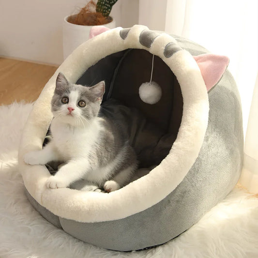 Mjuk och Trygg Kattsäng med Söt Design – Perfekt Sovplats för Din Katt eller Liten Hund