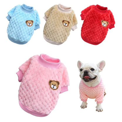 Mjuk Vintertröja i Korallfleece – Varm Pullover för Små Hundar och Katte