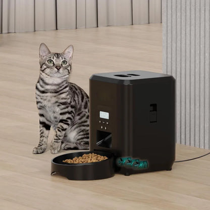 Smart Automatisk Matare för Katt & Hund – Tidsinställning, Portionskontroll & Dubbel Skål