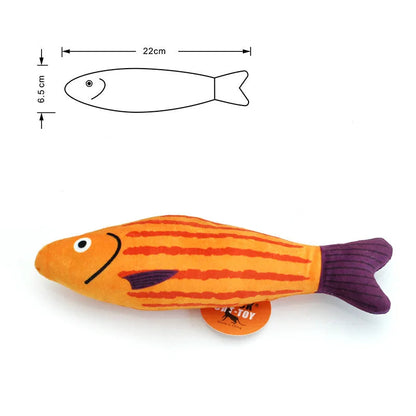 Kattleksak med Kattmynta - Interaktiv Plysch Fisk