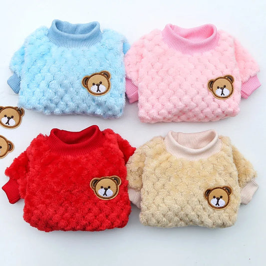 Mjuk Vintertröja i Korallfleece – Varm Pullover för Små Hundar och Katte