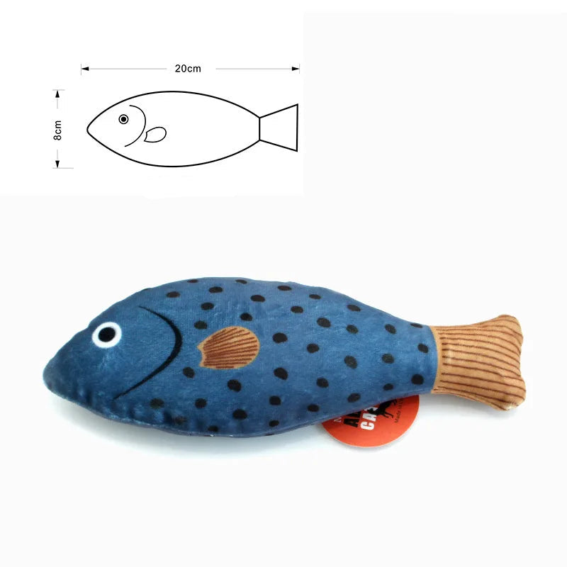 Kattleksak med Kattmynta - Interaktiv Plysch Fisk
