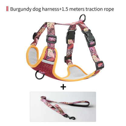 Reflekterande Hundsele med Nättyg – Bekväm & Säker Sele med Matchande Koppel