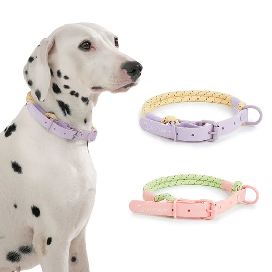 Snyggt och Vattentåligt Hundhalsband i Candy-Stil – Reflekterande och Handgjort