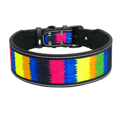 Reflekterande och Mönstrat Nylonhalsband för Medelstora och Stora Hundar