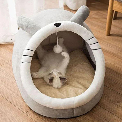 Mjuk och Trygg Kattsäng med Söt Design – Perfekt Sovplats för Din Katt eller Liten Hund